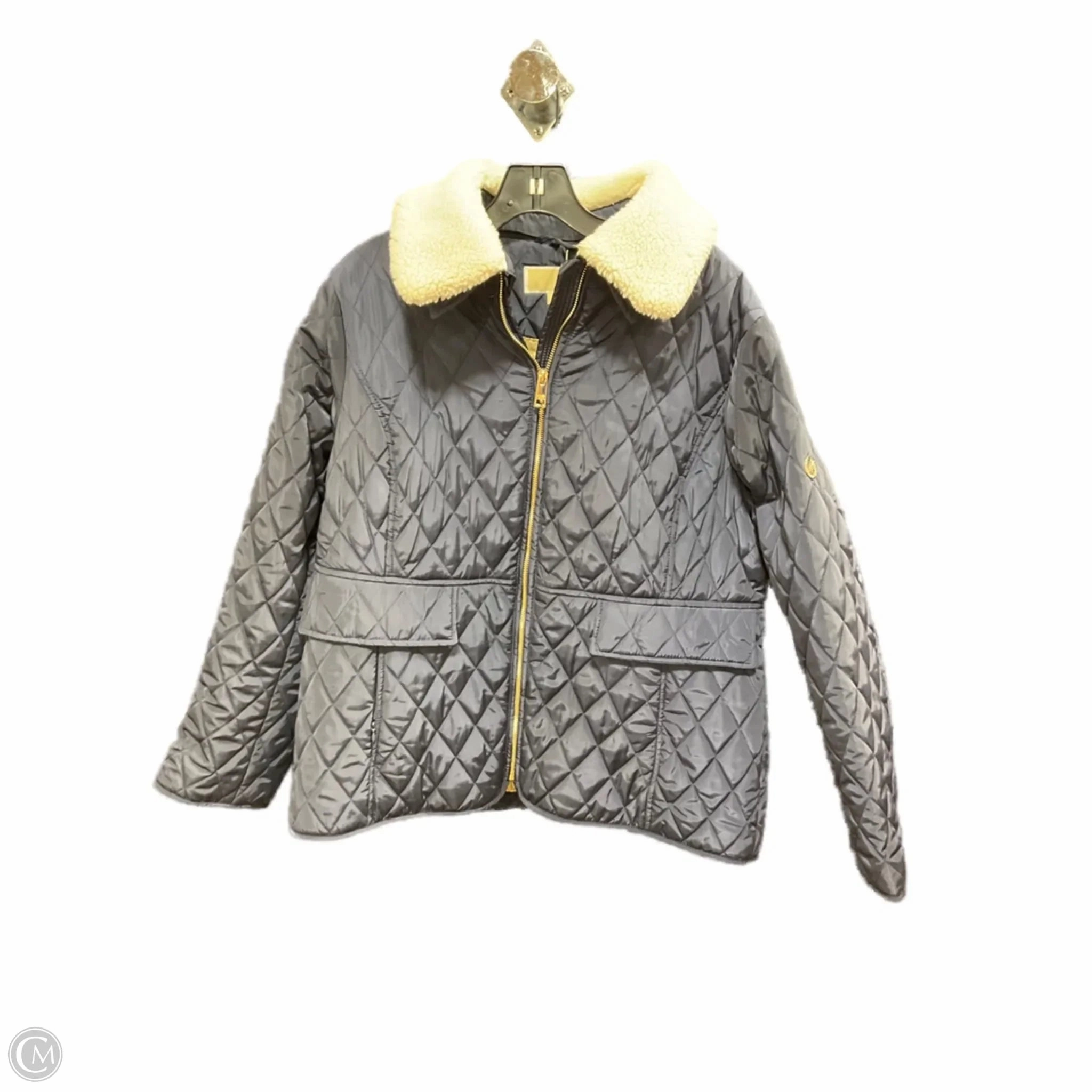Oversized style Soft Weather Wear Coat Puffer & Quilted By Michael By Michael Kors In Blue, Size: Xl