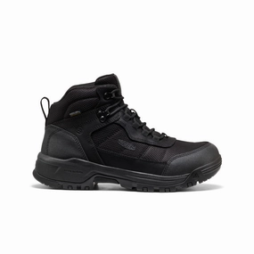 Men's Skokie Waterproof Work Boot (Soft Toe)  |  Black/Black Breathable Snowy Path