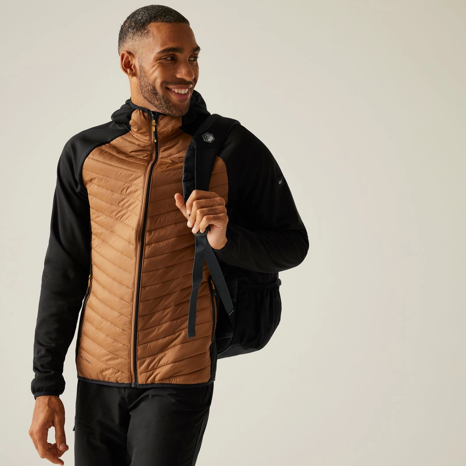 Regatta Mens Andreson Hybrid Hooded Padded Jacket Modular Attachment System Stretch Enhanced Mobility Zones