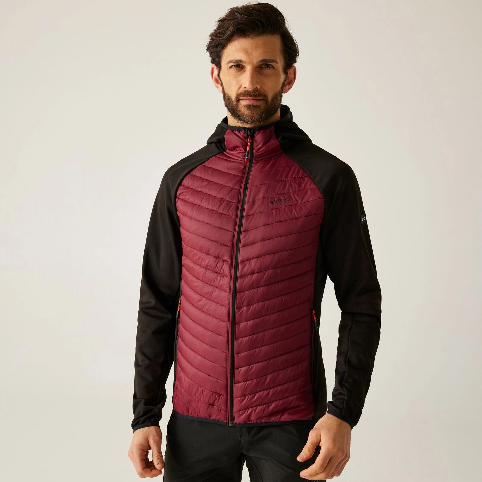 WaterRepellentFabric Regatta Mens Andreson Hybrid Hooded Padded Jacket