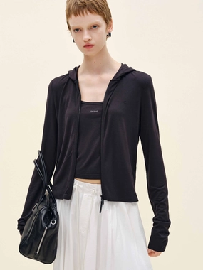 Long Sleeves Hooded Coat Checkered Style