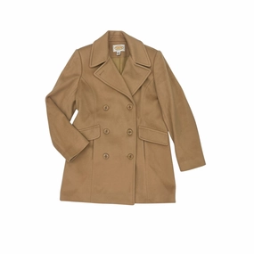 Coat Wool By Talbots In Tan, Size:S Noise Reduced Fasteners