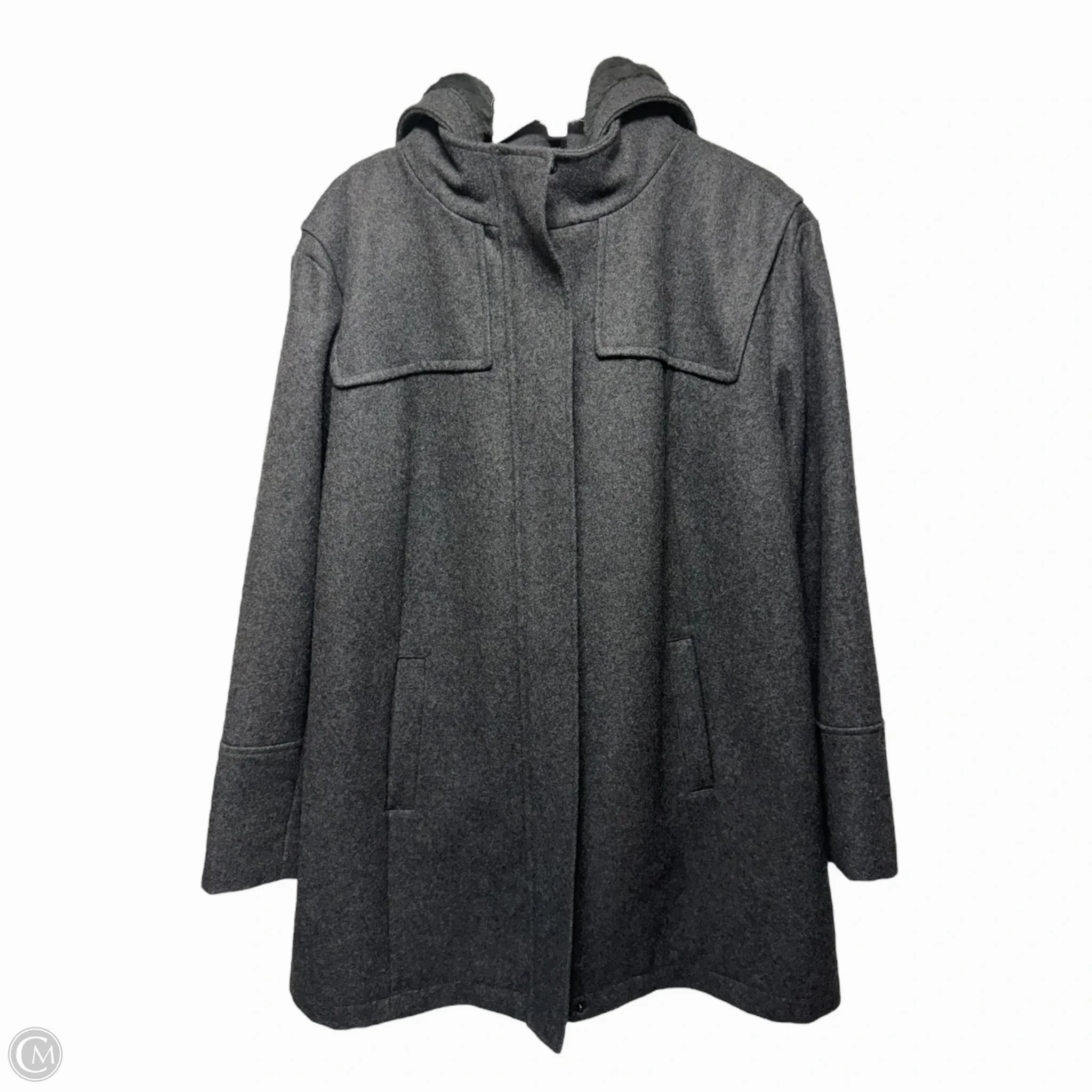 Short Length Wardrobe Essential Wool Blend Coat Other By Ava & Viv In Grey, Size: 1x