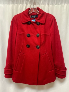Coat Peacoat By Anne Klein In Red, Size: M waterproof construction