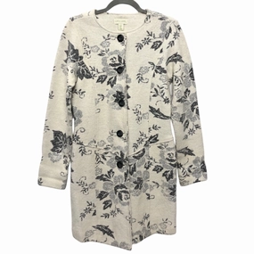 Coat Wool By Lucy And Laurel In Grey & White, Size:M Leather Bits