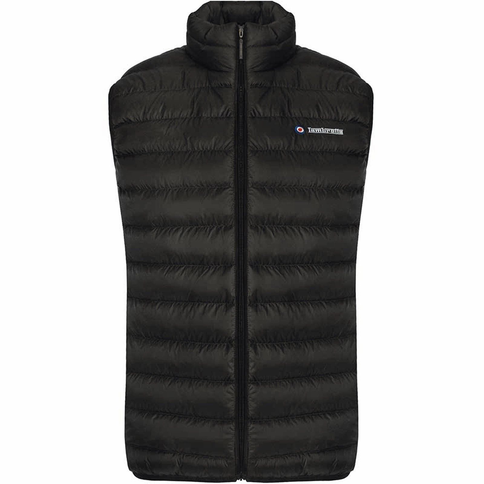 Lambretta Mens Padded Softshell Bodywarmer - Black AntiPillingFinish Waterproof Design