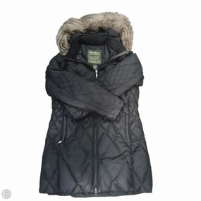 Coat Puffer & Quilted By Eddie Bauer In Black, Size: M Two Way Zipper