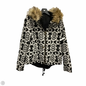 Four Way Stretch Material Coat Faux Fur & Sherpa By Bb Dakota In Geometric Pattern, Size: L