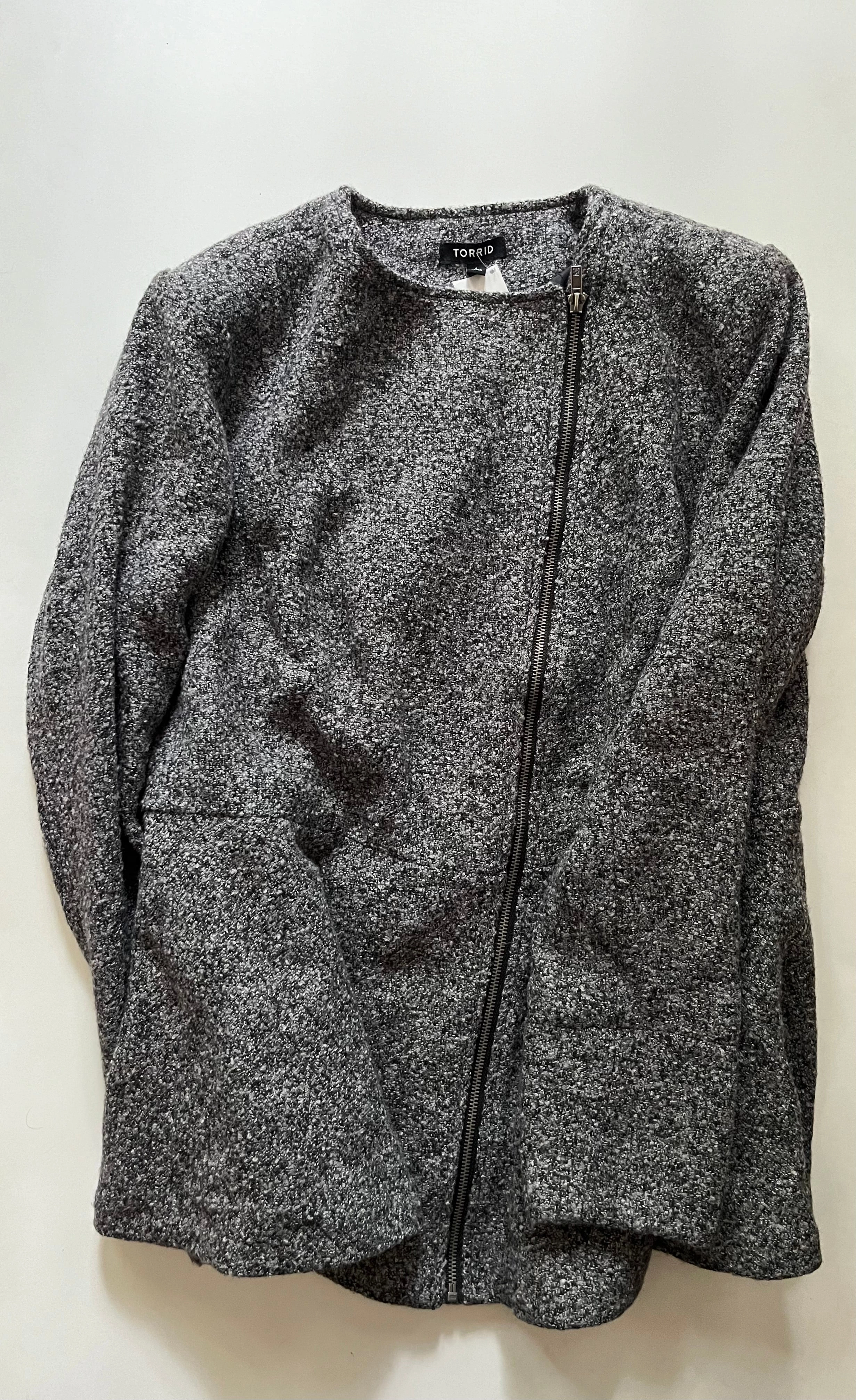 Coat Other By Torrid In Grey, Size: 1x Comfortable fit BondedZipperGuards