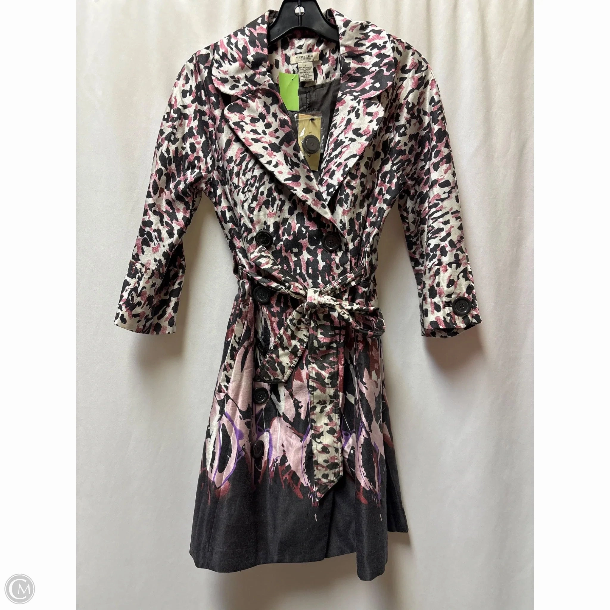Unisex Casual Fit Coat Peacoat By Vertigo In Pink, Size: S