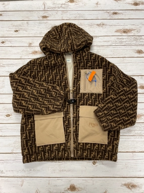 Weatherproof Zipper Tech Tear Resistant Knit Coat Luxury Designer By Fendi  Size: S