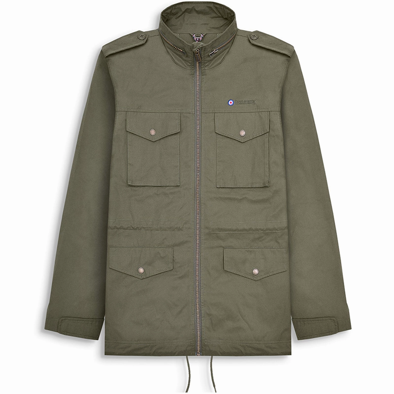 Lambretta Mens M-65 Military Jacket - Khaki Flexible Material Heavyweight Durability
