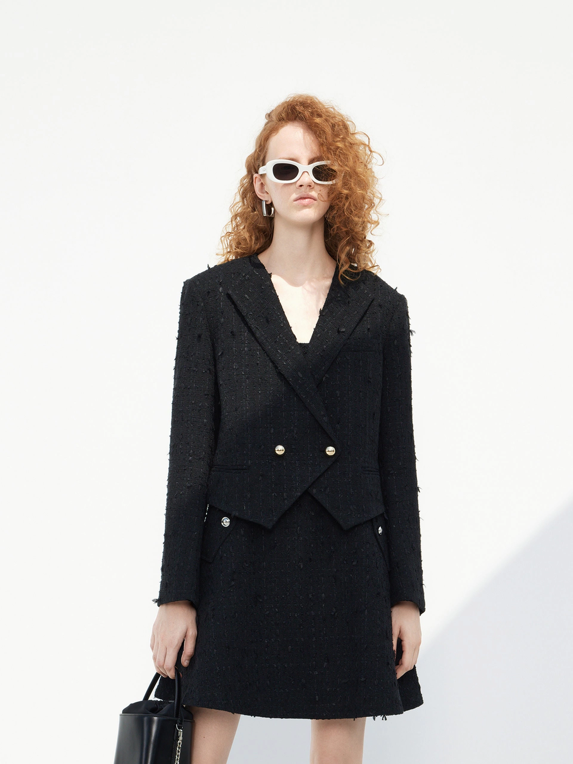 Outer Chill Piece Daily Commute Wear Textured Cropped Jacket