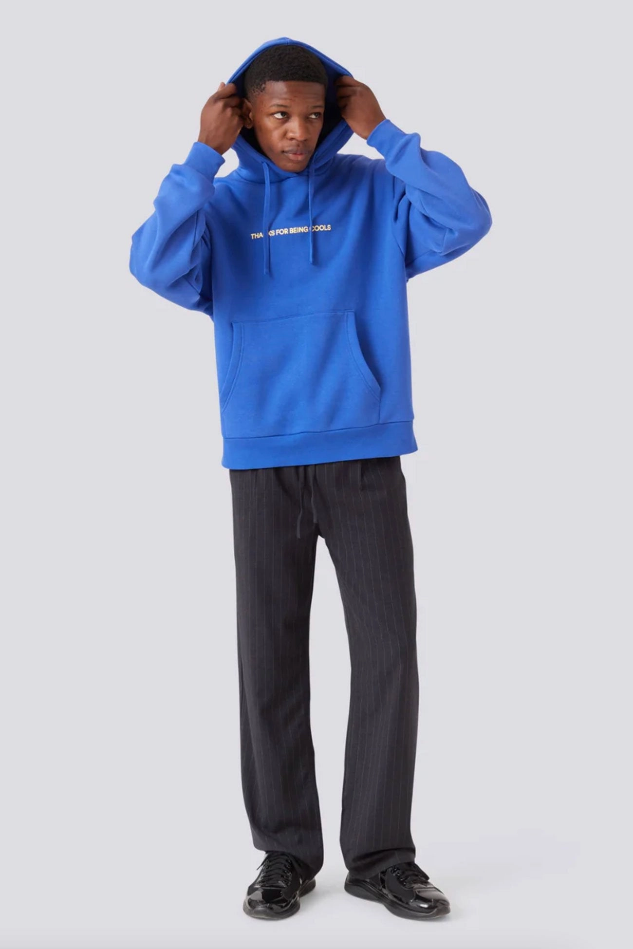 Water Resistant Fabric Thermal Insulated Jacket Thanks Hood Cyber Blue