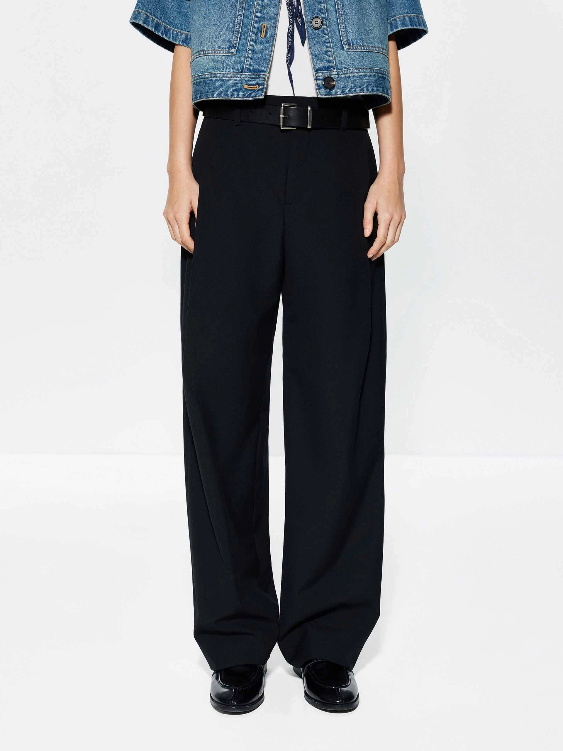 Urban Cool Black Tapered Leg Trousers