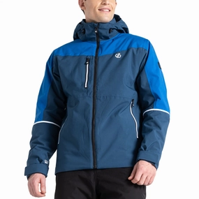 Dare 2b Mens Eagle Waterproof Hooded Thermal Ski Jacket - Olympian Blue waterproof construction Textured Finish