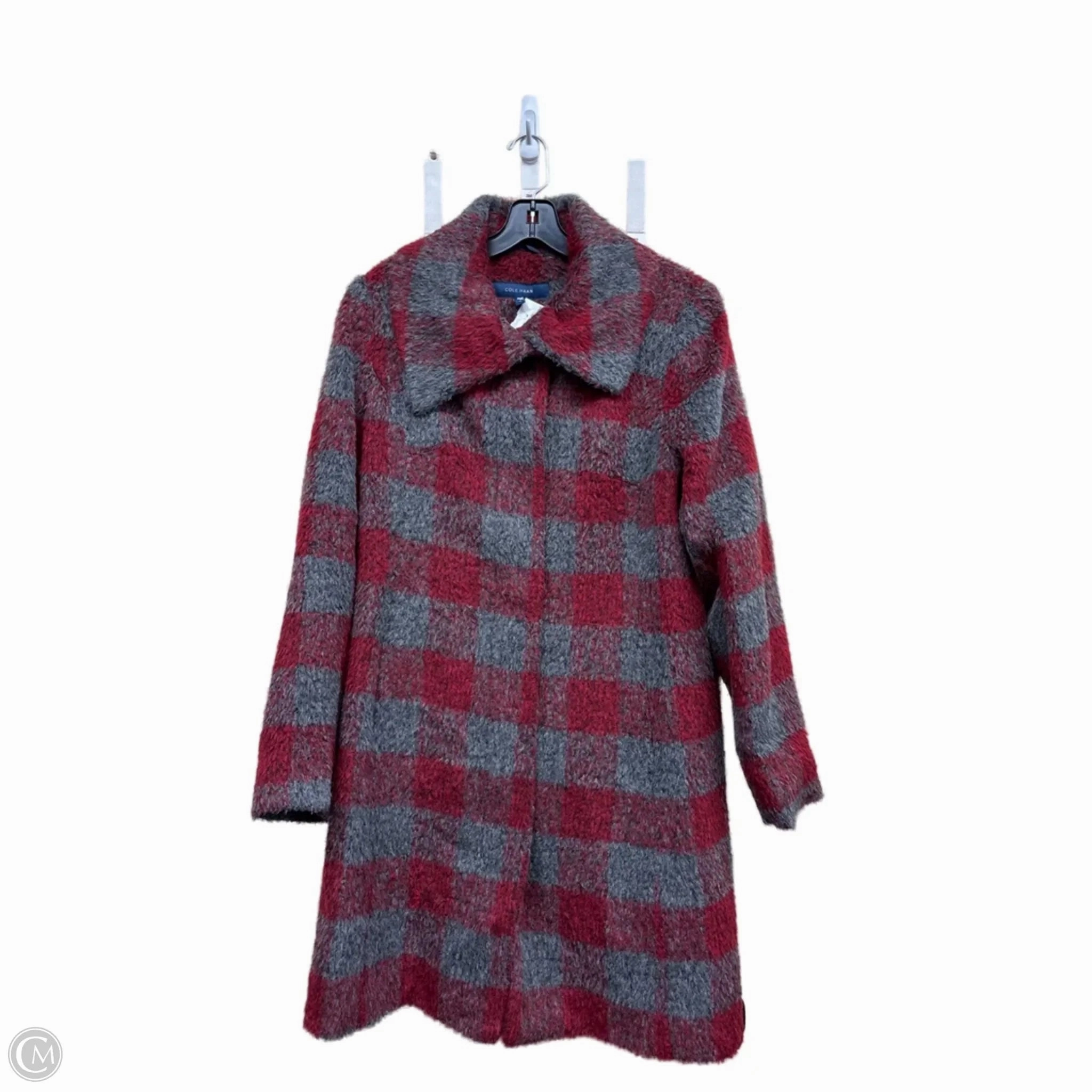 Coat Faux Fur & Sherpa By Cole-haan In Checkered Pattern, Size: 12 Breezy Layer Option Reinforced Seam Construction