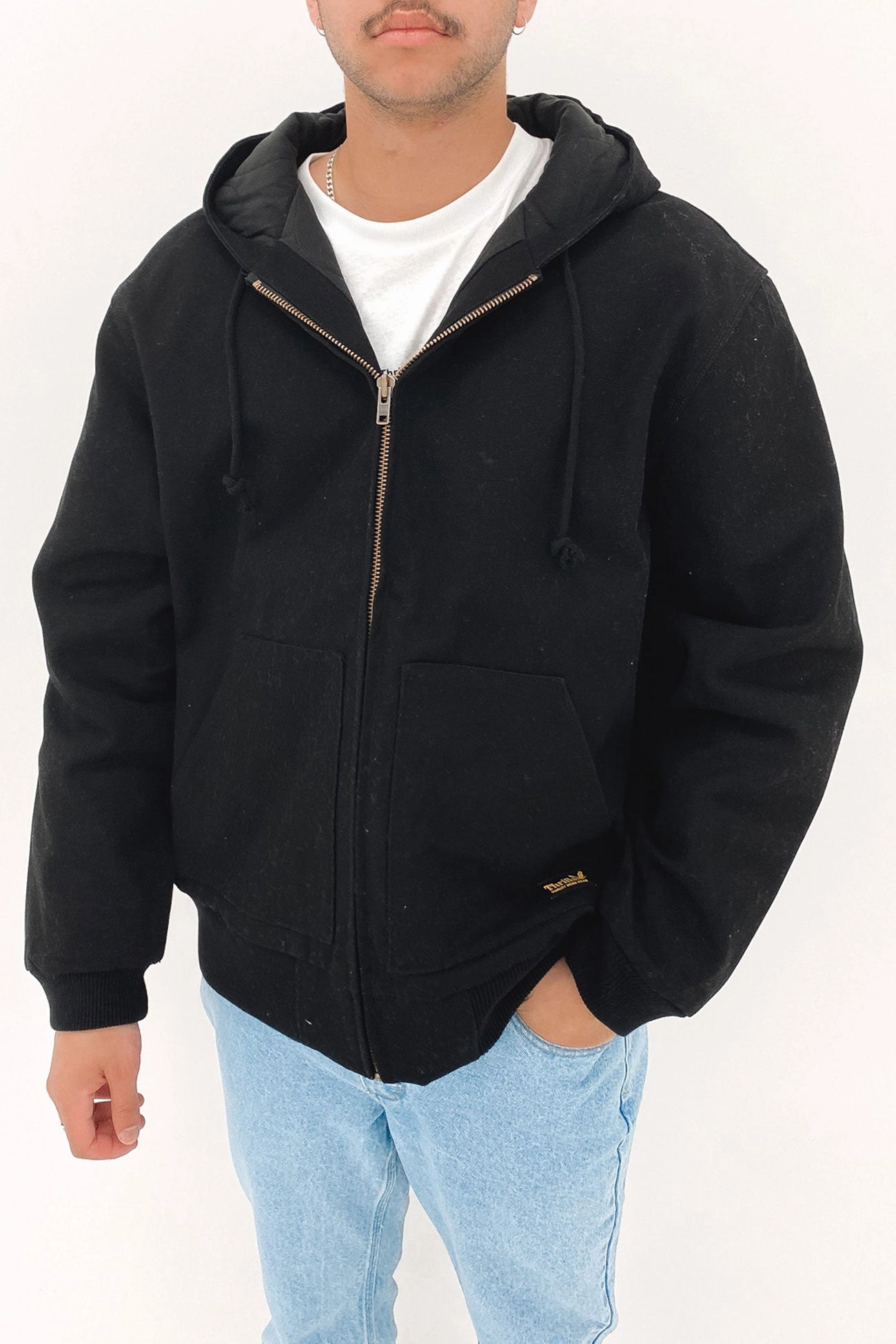 Compact Packable Thrills Union Hood Jacket Black