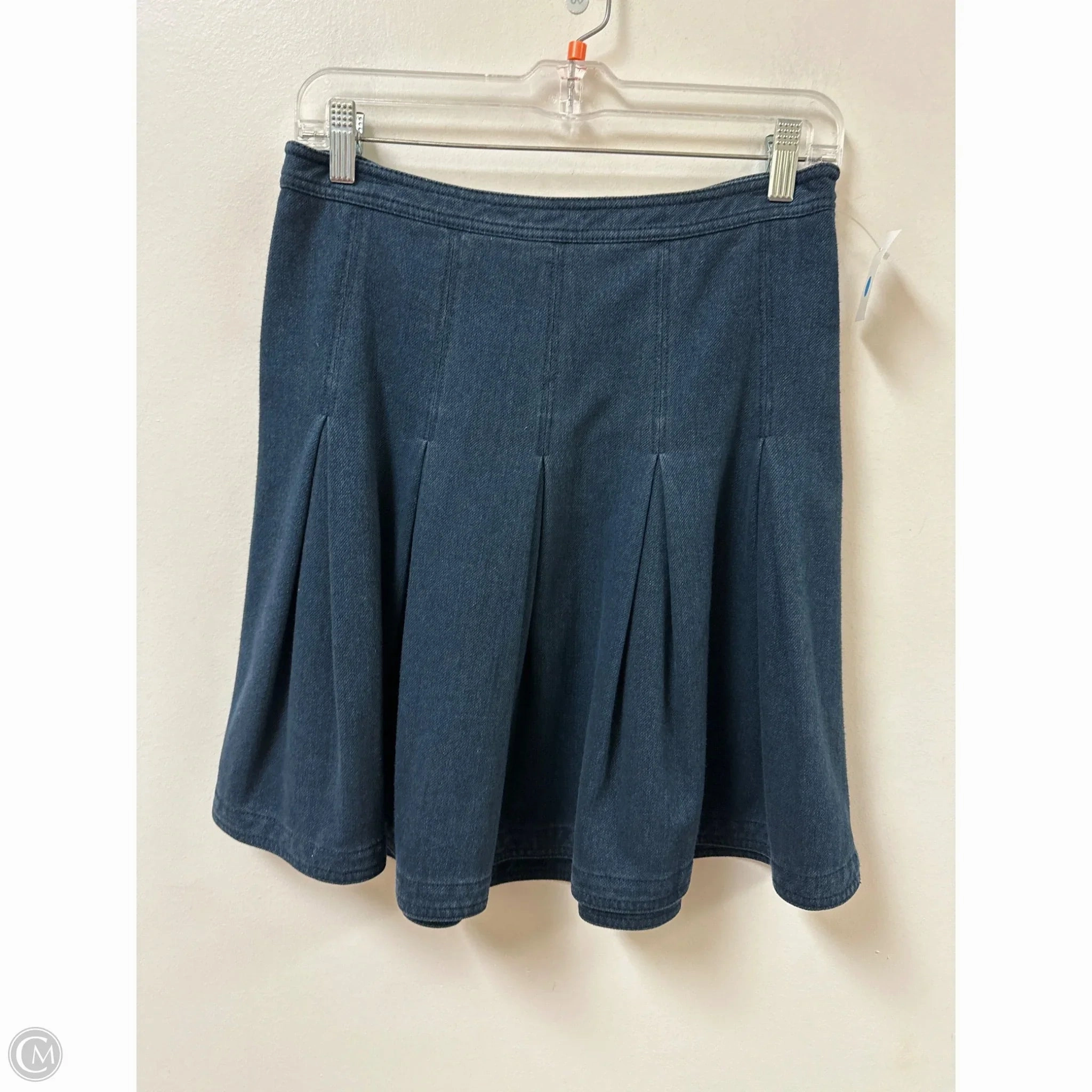 Travel Ease Skirt Designer By Diane Von Furstenberg In Blue Denim, Size: 8