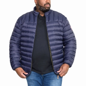 Ripstop Reinforcement D555 Mens Limehouse Big & Tall Puffer Jacket - Navy