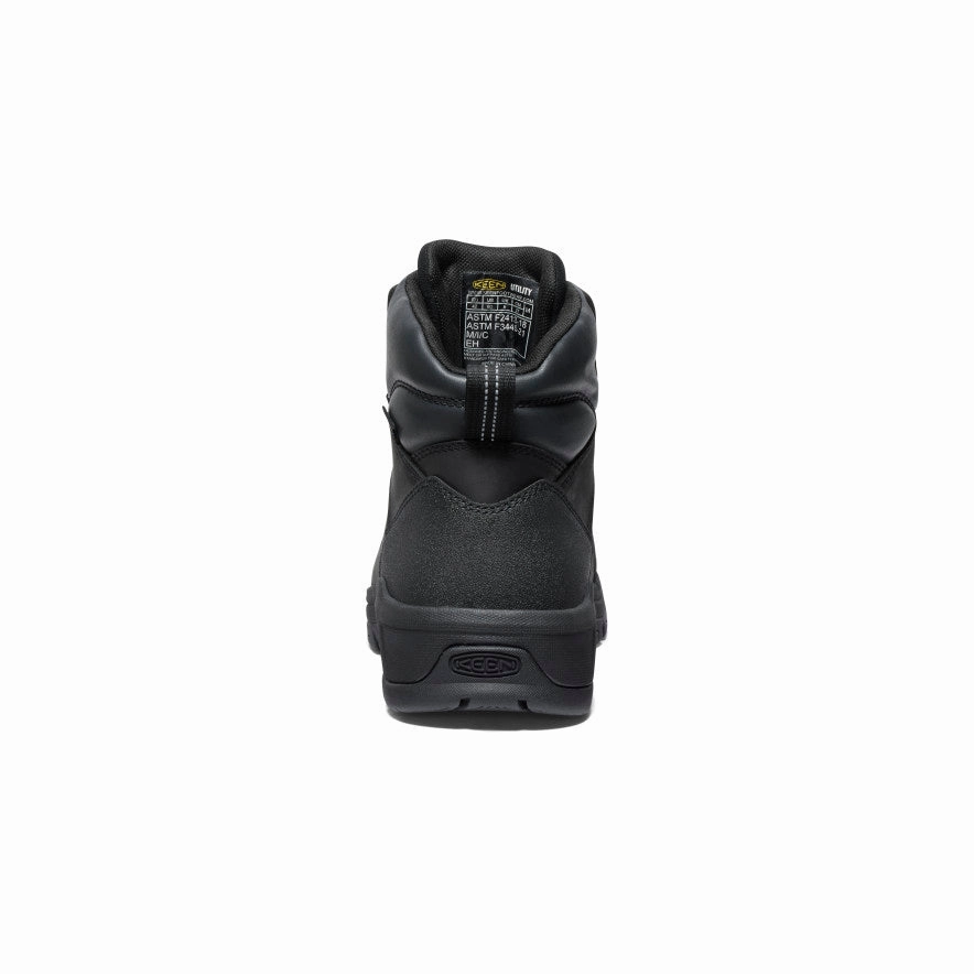 Men's Evanston 6" Waterproof Boot (Carbon Toe)  |  Black/Black Seamless Comfort Cold Weather Commuter sole