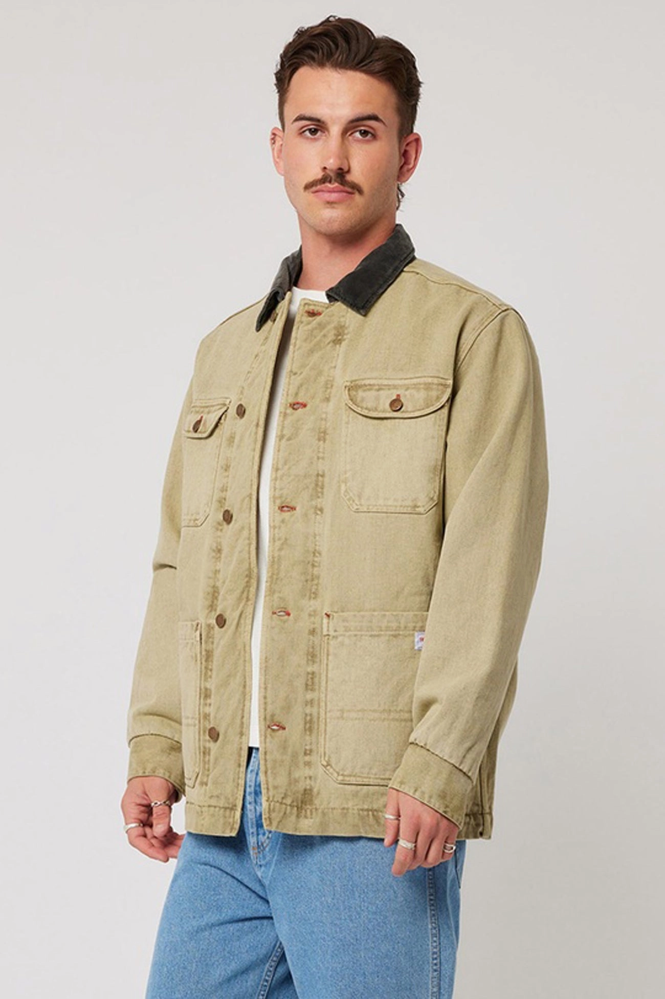 Noise Reduced Fastener System Stretchable Panels Trade Jacket Salt
