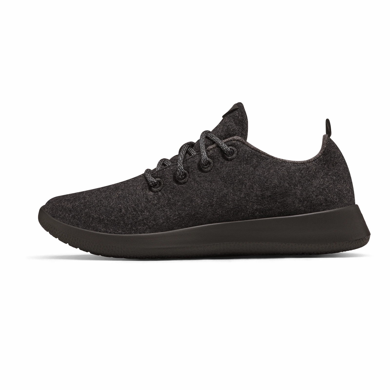 Elastic tongue Toe box space Men's Wool Runner - Natural Black (Black Sole)