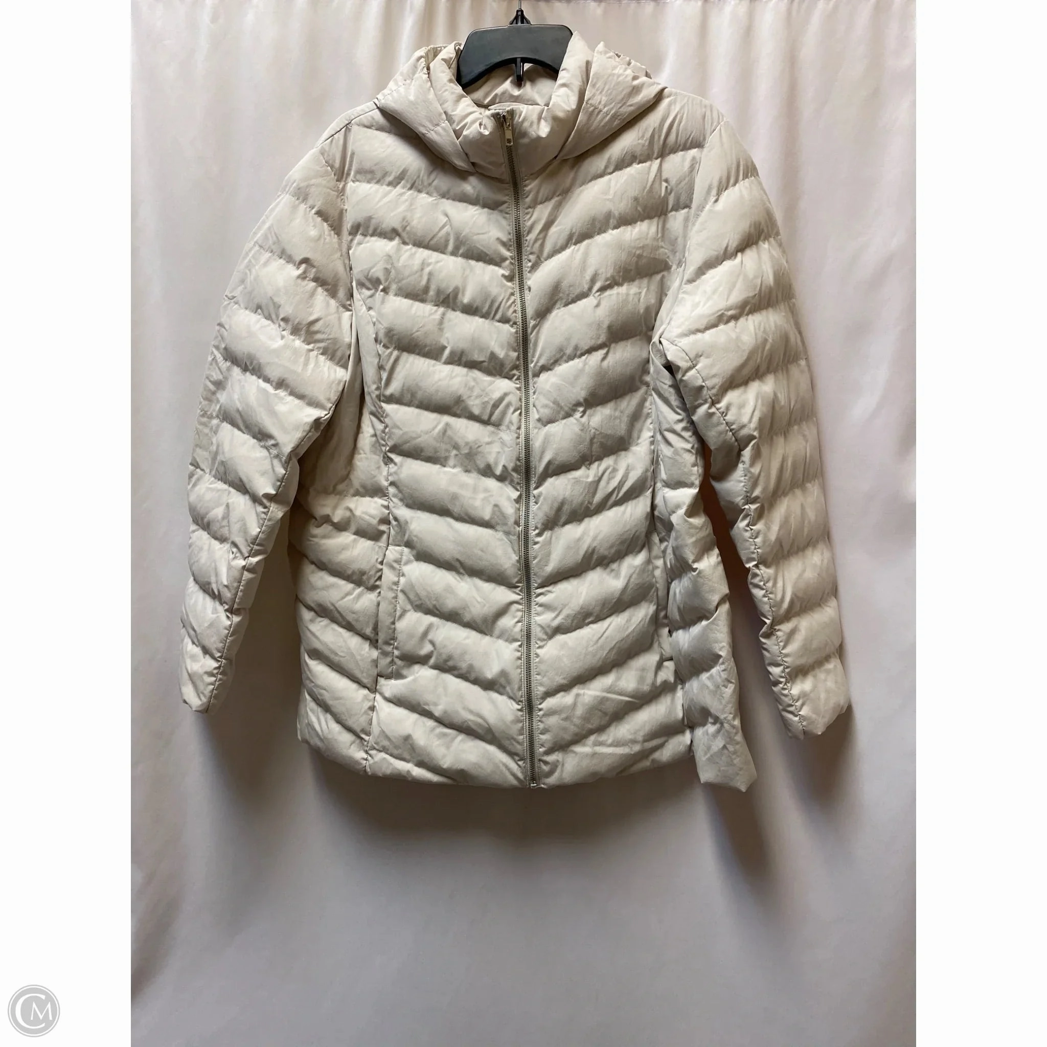 Breathable Lining Coat Puffer & Quilted By 32 Degrees In Cream, Size: Xl