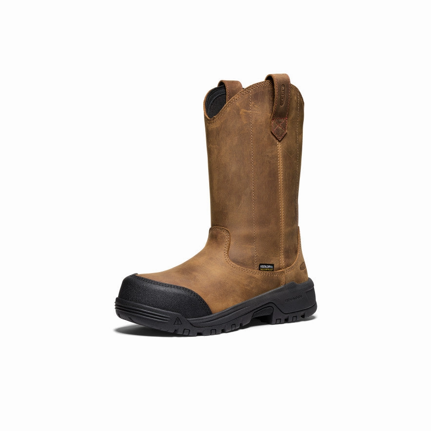 Women's Evanston Pull-On Waterproof Boot (Carbon Toe)  |  Bison/Black Eco Material Rainy Days Modern Cut