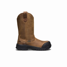 Eco Friendly Manufacturing hiking adventure Women's Evanston Pull-On Waterproof Boot (Carbon Toe)  |  Bison/Black