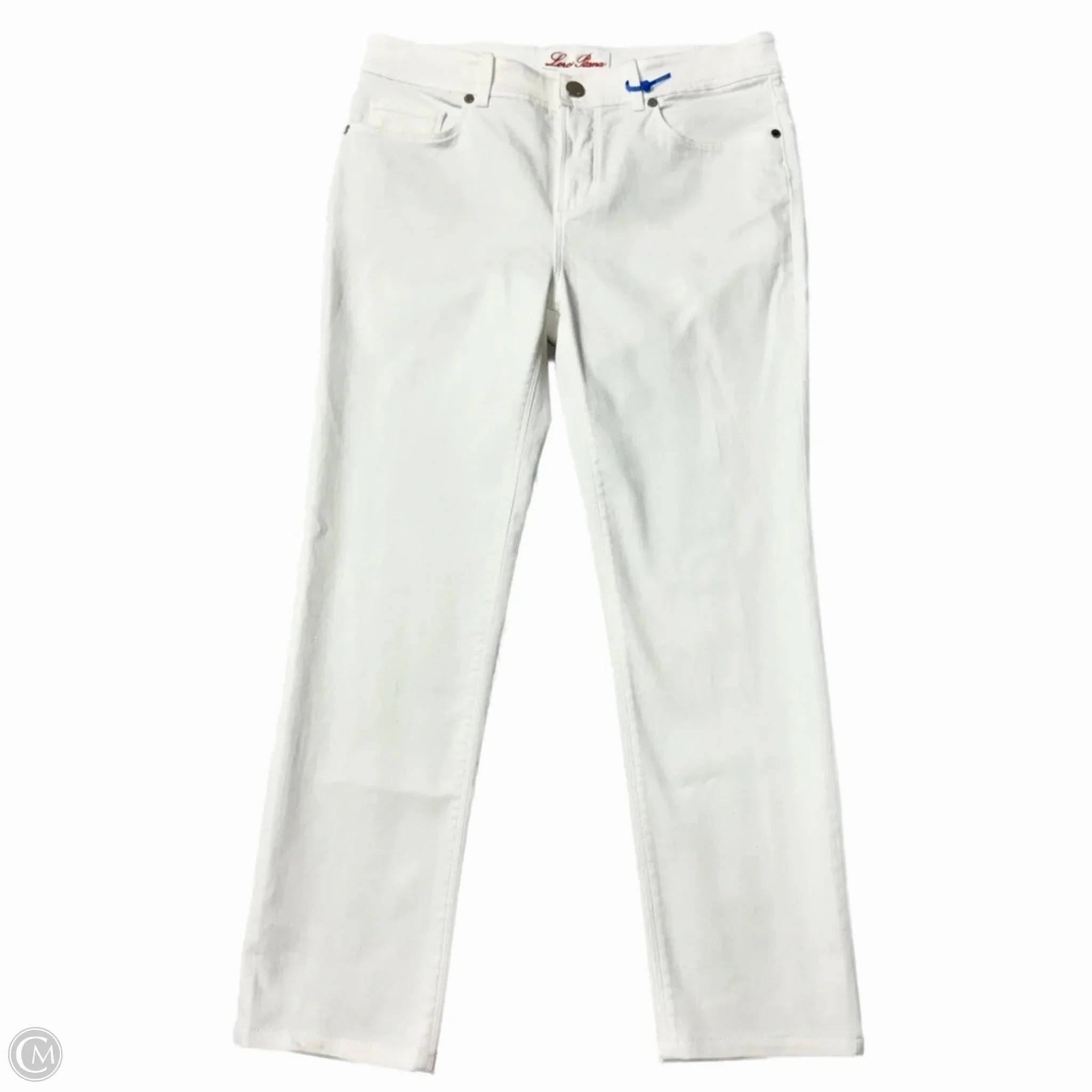 Jeans Luxury Designer By Loro Piana In White Denim, Size: 8 Loose High Quality Morning Stroll Travel Light