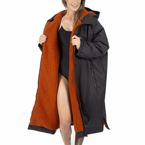 Flexible Comfort Easy Fit Trespass Adults Oversized Hooded Changing Robe Dry Coat - Dark Grey