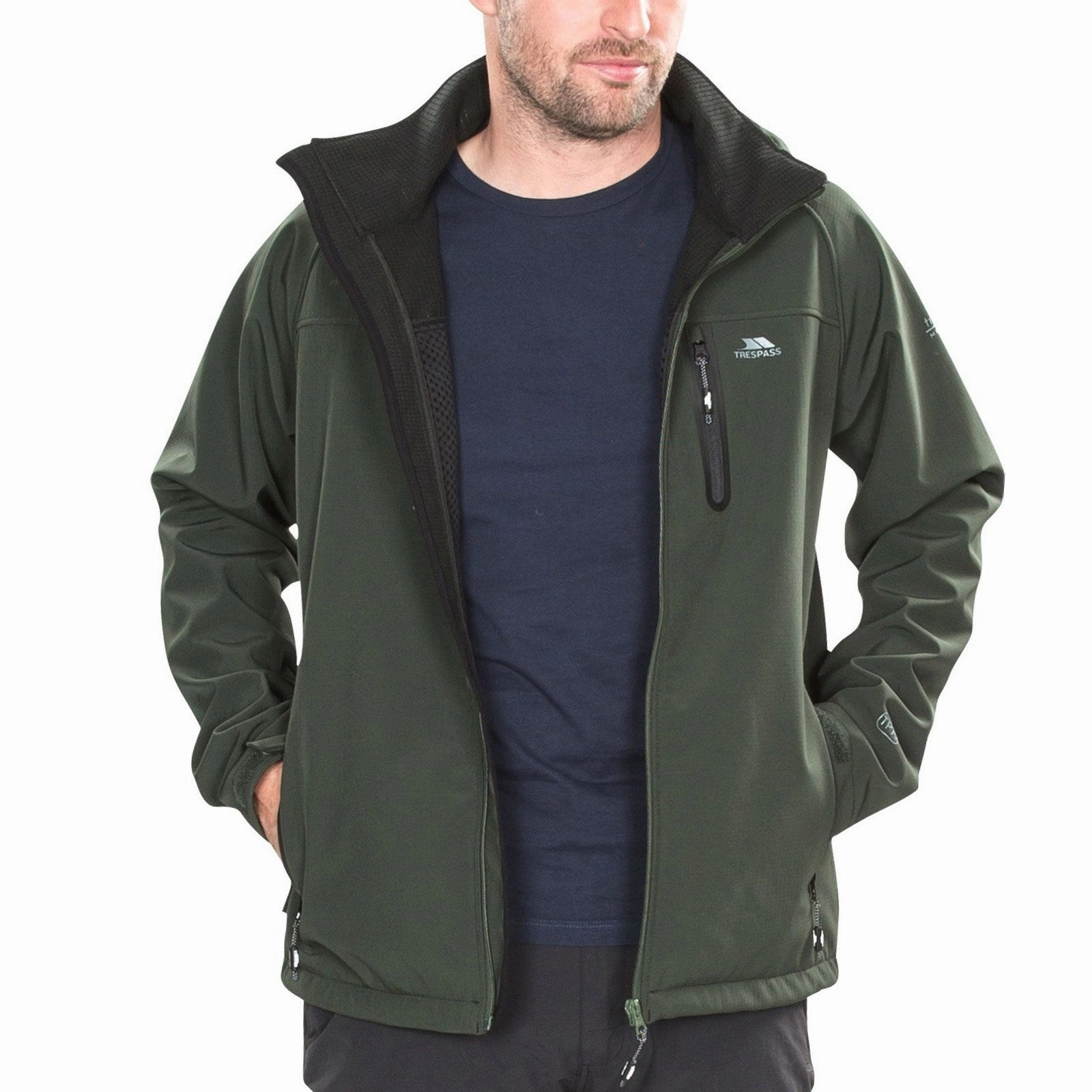 Trespass Mens Accelerator II Softshell Waterproof Jacket Rubberized Zippers