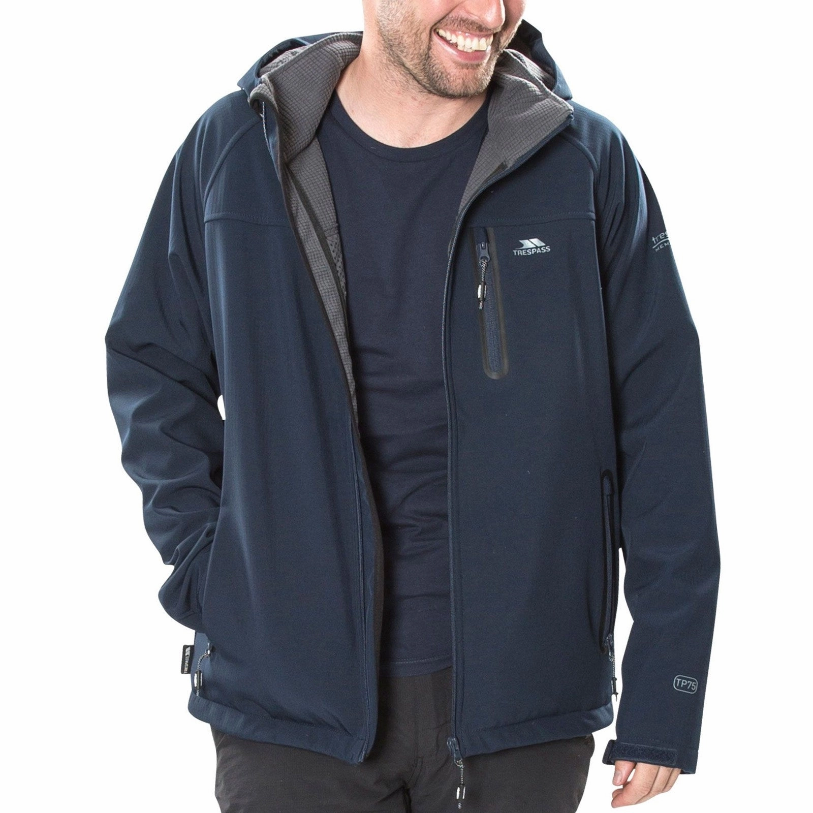 Single Buttons Trespass Mens Accelerator II Softshell Waterproof Jacket