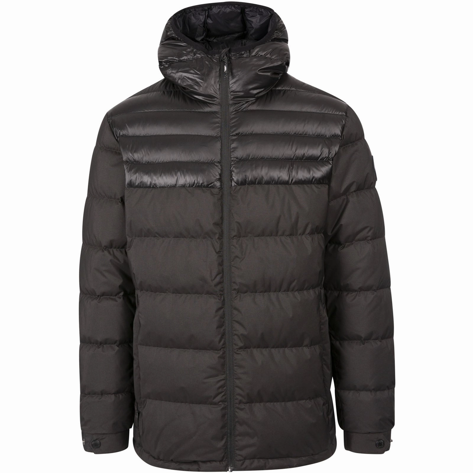 Casual Street Style SeamSealed Edges Trespass Mens Tacker Hooded Padded Down Jacket - Black