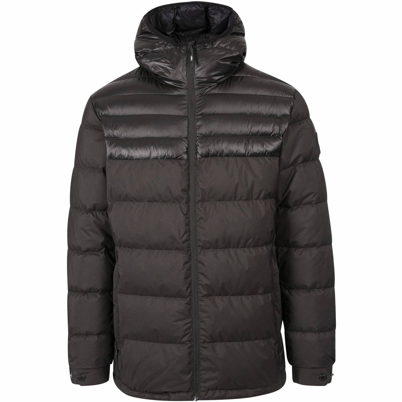 Trespass Mens Tacker Hooded Padded Down Jacket - Black Windbreaker Inspired Fit