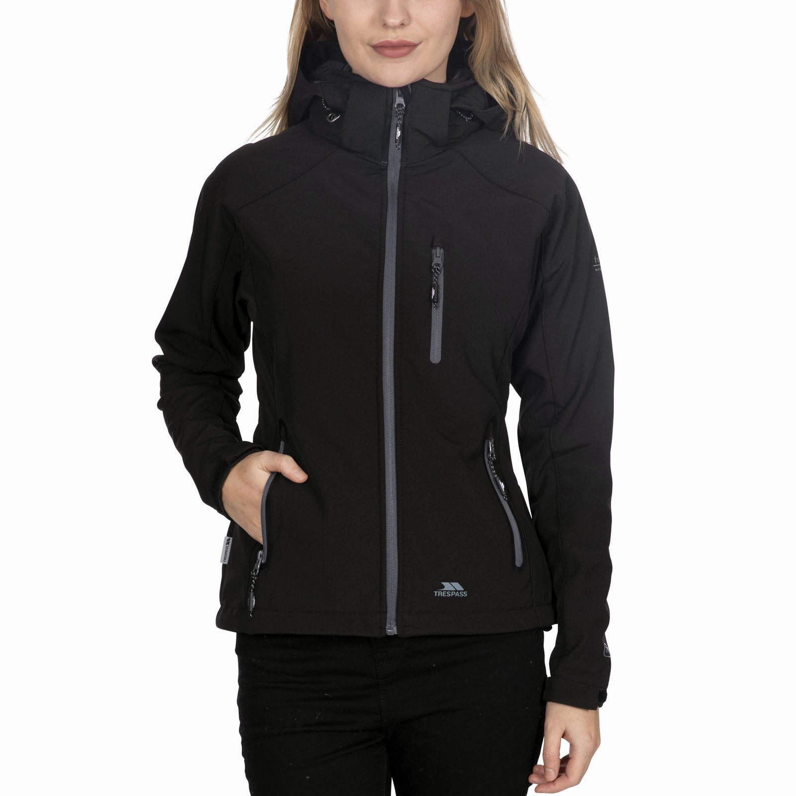 Trespass Womens Bele II Waterproof Softshell Jacket Reflective Bands Practical Everyday Fit