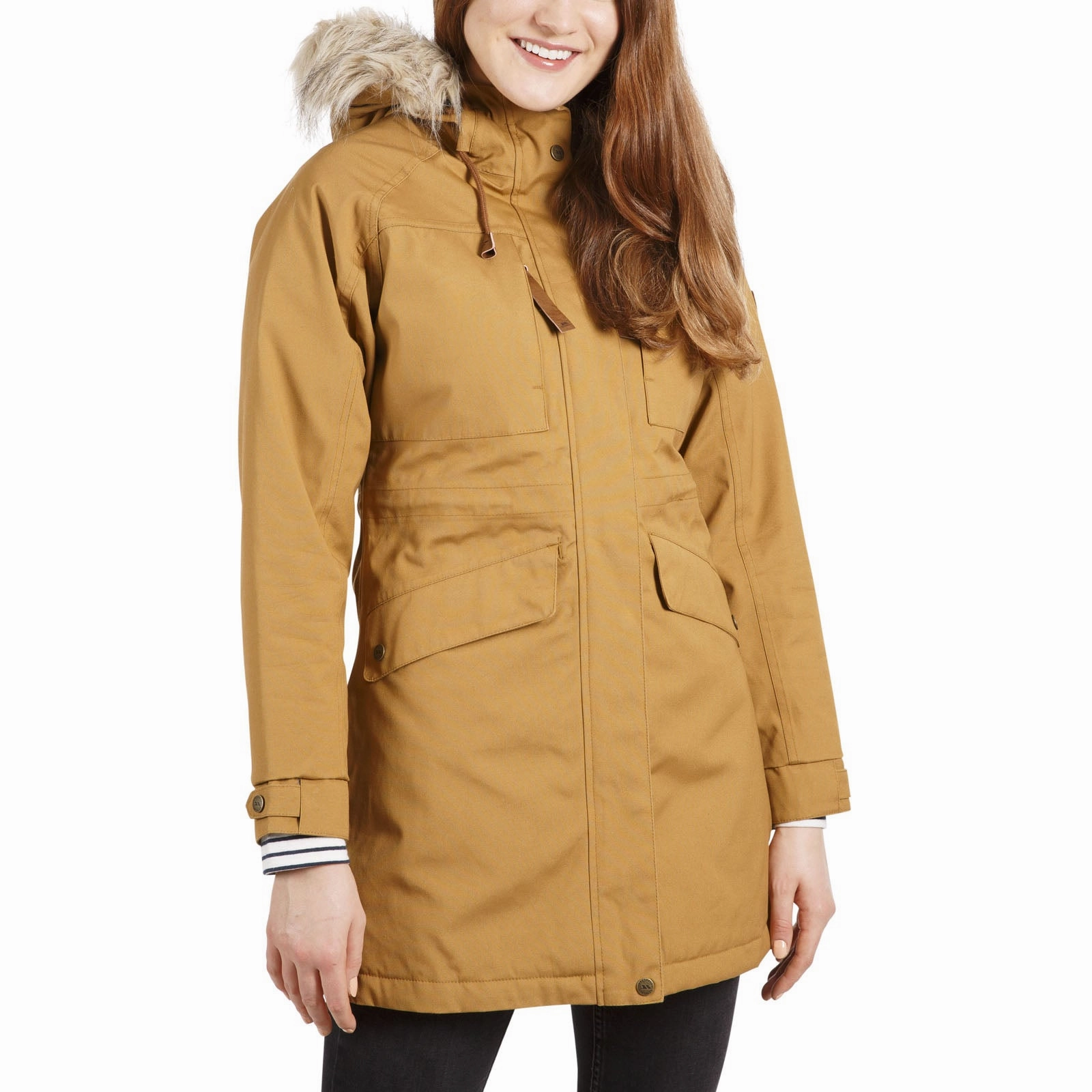 Nylon Cover Multi Purpose Loops Trespass Womens Faithfull Waterproof Parka Jacket