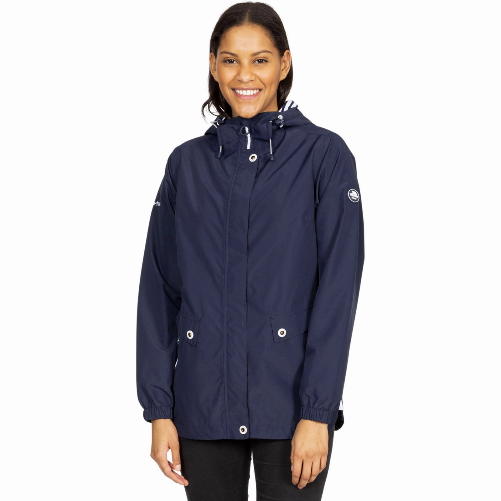 Neutral Street Style Thermal Regulating Hoodie Trespass Womens Flourish Waterproof Hooded Jacket