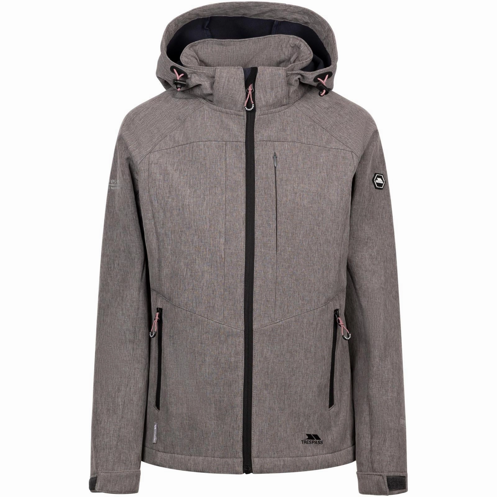 Trespass Womens Fryatt Zip off Hood Softshell Jacket Soft Lined Interior