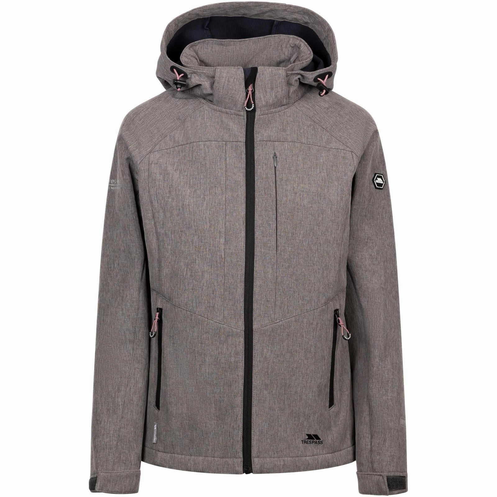 Outdoor Adventure Stretch Weave Fabric Trespass Womens Fryatt Zip off Hood Softshell Jacket