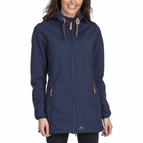 RubberizedTrim Thermal Core Technology Trespass Womens Kristen Softshell Waterproof Jacket - Navy - S