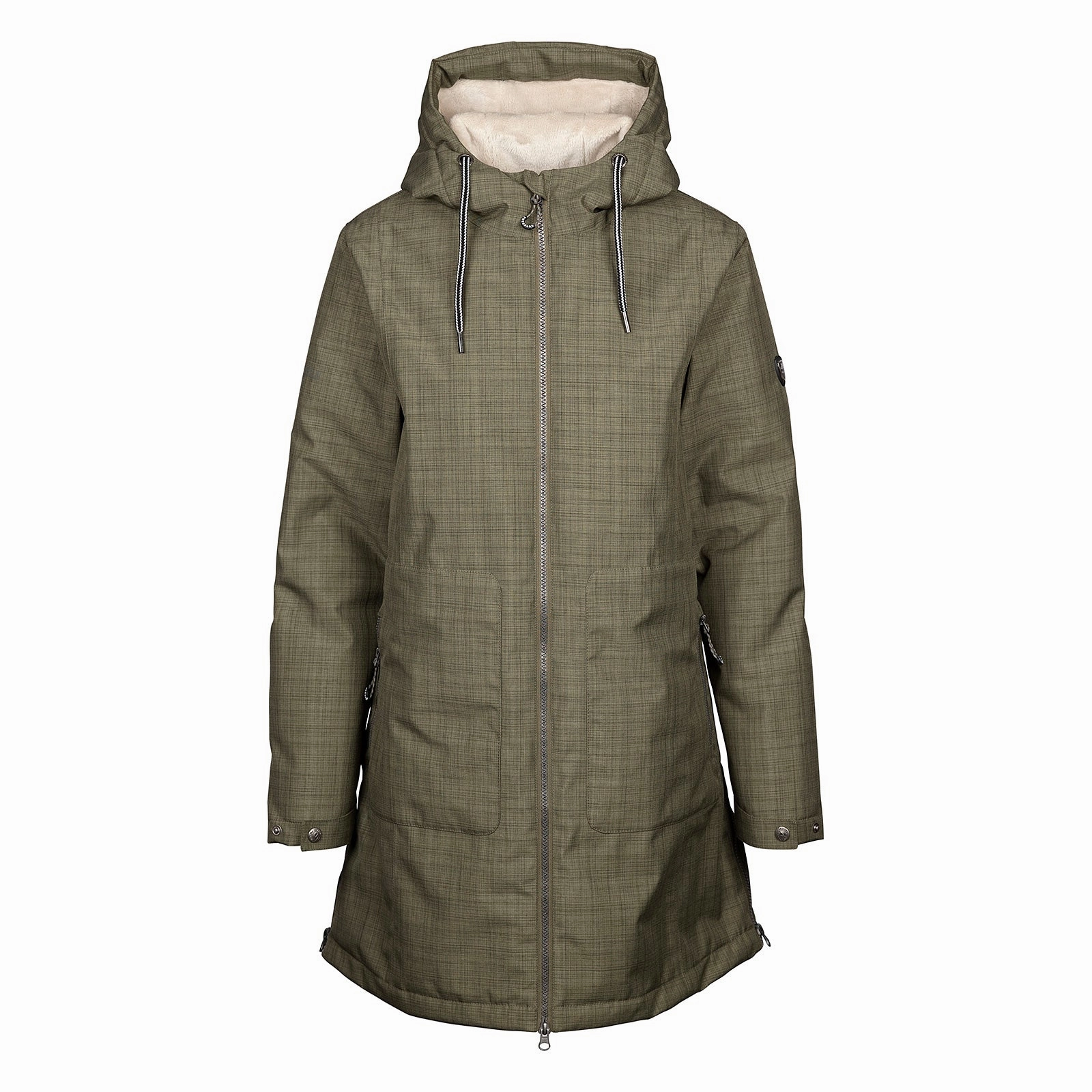Trespass Womens Neeska Fleece Lined Waterproof Jacket Double Breasted Compact Layer