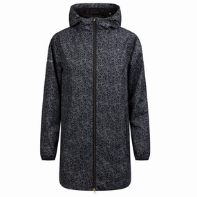 Trespass Womens Parched Hooded Long Waterproof Jacket Eco Conscious Dye Process Low Maintenance Fabric