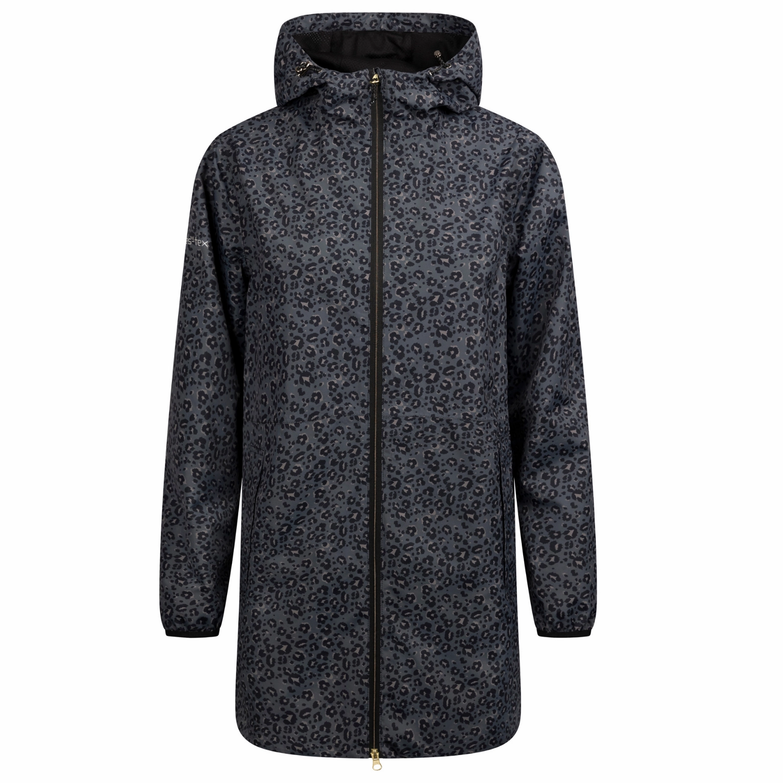 Noise Reduciting Fabric AbrasionResistant Surface Trespass Womens Parched Hooded Long Waterproof Jacket