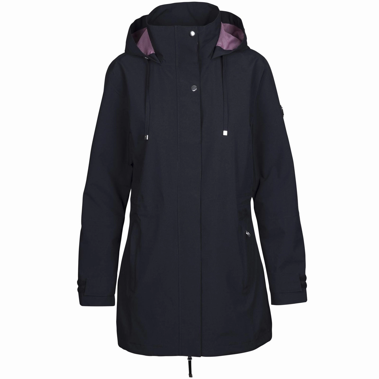Trespass Womens Pavlina TP75 Waterproof Hooded Long Walking Jacket Short Length BondedZipperGuards