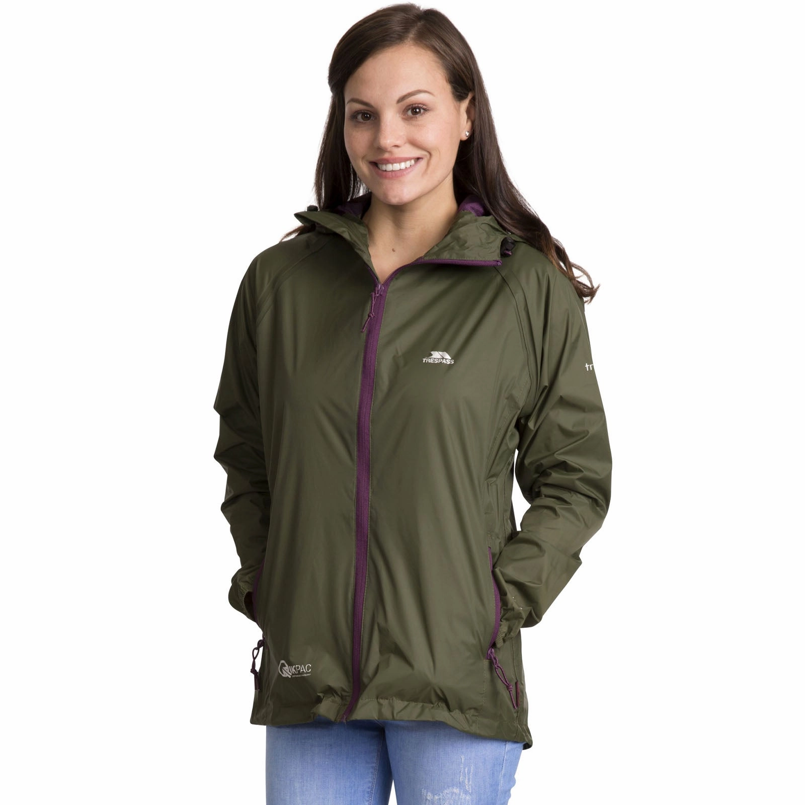 Detachable Components Trespass Womens Quikpac Packable Waterproof Jacket