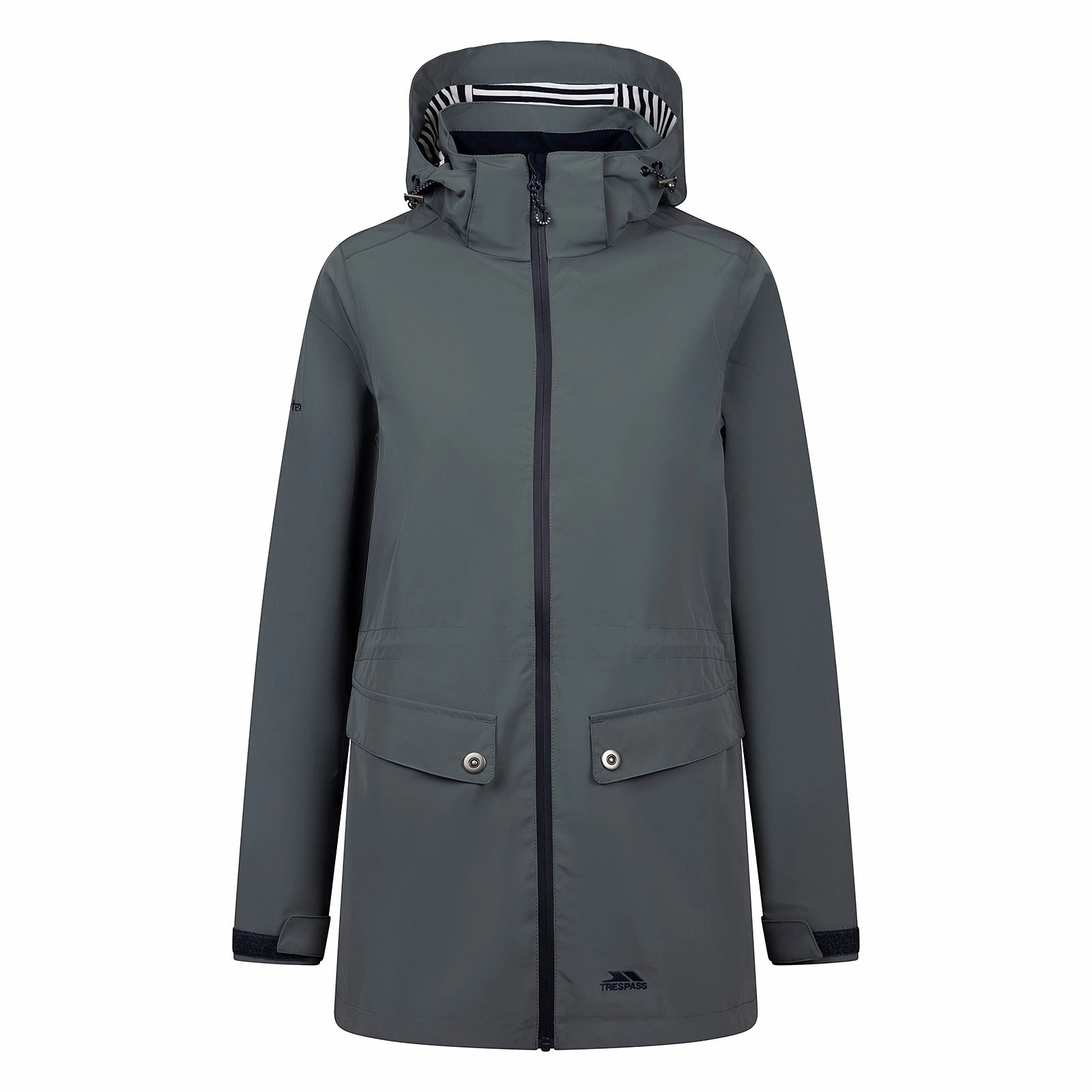 Trespass Womens Tiverton Hooded Waterproof Jacket Clean Silhouette