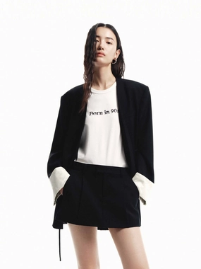 Turn Cuffs Structured Blazer Ultraviolet Protection Puffer Design