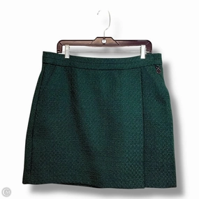 Tweed mini Skirt Designer By Karl Lagerfeld In Green, Size: 12 Durable Hem Anti Pilling Fabric